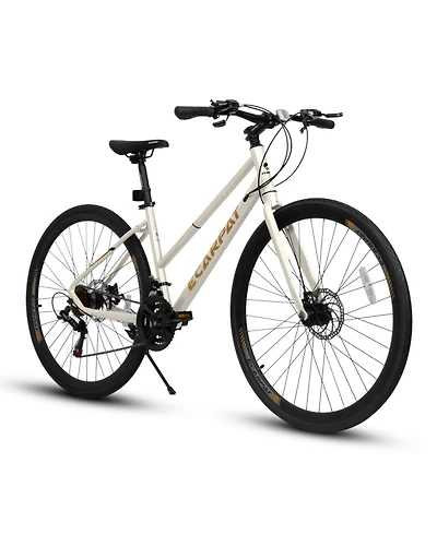 Streamdale 700C Road Hybrid Bike for Adult, 21-Speed Road Bike Road Bicycle Carbon Steel Frame/Dual-Disc Brakes/Multiple Colors