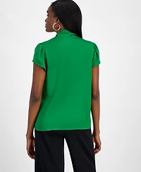 Bar Iii Women's Tie-Front Flutter-Sleeve Blouse, Exclusively at Macy's