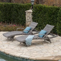 Streamdale Stylish and Comfortable Wicker Armed Chaise Lounge (Optional 2-Pack)