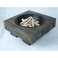 Streamdale Wood-Fueled Outdoor Fire Pit with Wood Grain Design