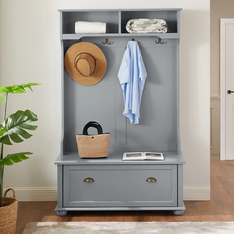 Streamdale Modern Hall Tree with Storage Bench & Hooks