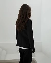 Mango Women's Mandarin Collar And Jewel Buttons Jacket