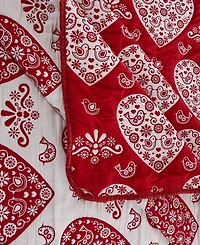 Greenland Home Fashions Lovebirds Woven Jacquard Reversible 3-Pc. Coverlet Set