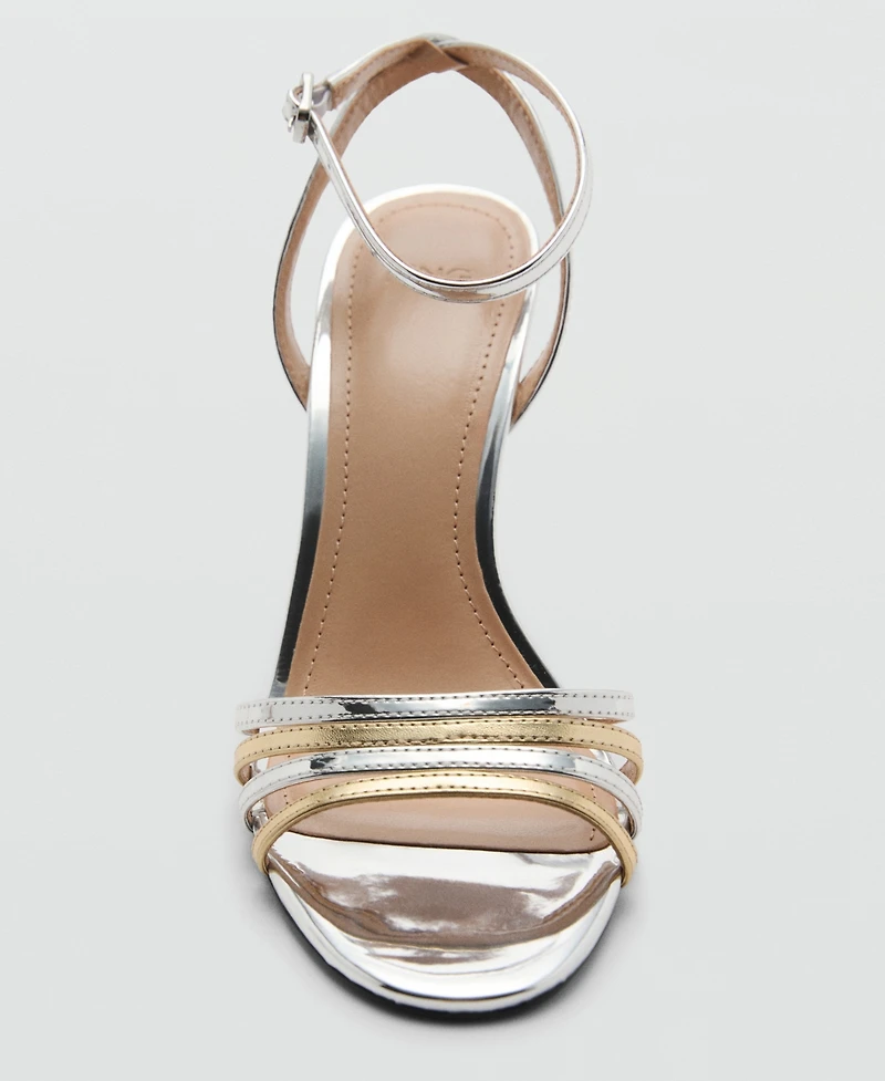 Mango Women's Combined-Strap Heeled Sandals
