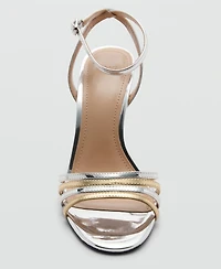 Mango Women's Combined-Strap Heeled Sandals