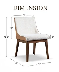 Furniture of America 2-Pc. Forest Wisp Boucle Fabric Dining Chair Set