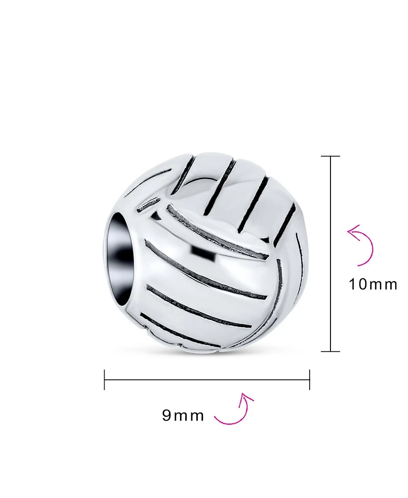 Bling Jewelry Volleyball Charm Bead Sterling Silver European Bracelets