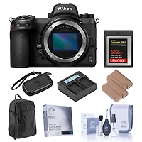 Nikon Z 7II Mirrorless Digital Camera, Bundle with 512GB CFexpress Memory Card, 2x Battery, Charger, Backpack, Screen Protector, Memory Card Wallet, C