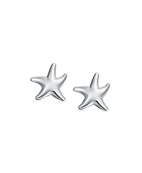 Bling Jewelry Hawaii Ocean Starfish Stud Earrings in Sterling Silver Tropical Beach Jewelry