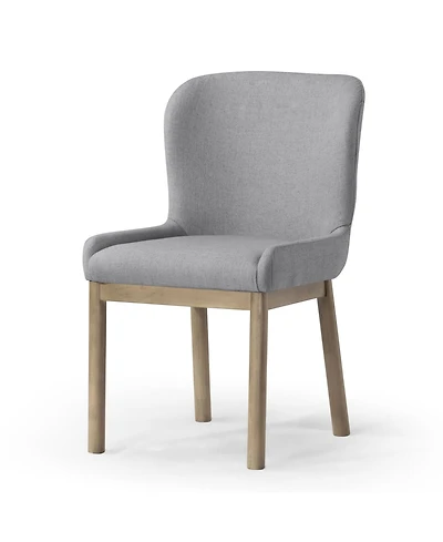 Maven Lane Gia Contemporary Dining Chair, Refined Grey Finish with Taupe Fabric