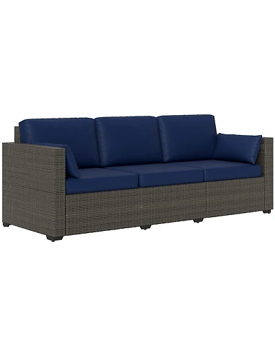 Outsunny Three-Seater Outdoor Wicker Patio Furniture,