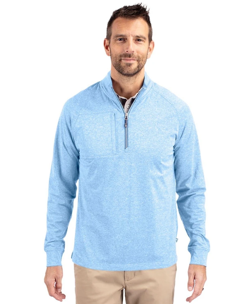Cutter & Buck Men's Adapt Eco Knit Heather Quarter Zip Pullover