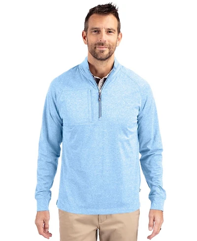Cutter & Buck Men's Adapt Eco Knit Heather Quarter Zip Pullover