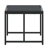 Patio Stools 4 pcs Black Steel and Textilene