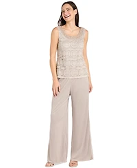 R & M Richards 3-Pc. Jacket, Lace Top & Wide-Leg Pants Set