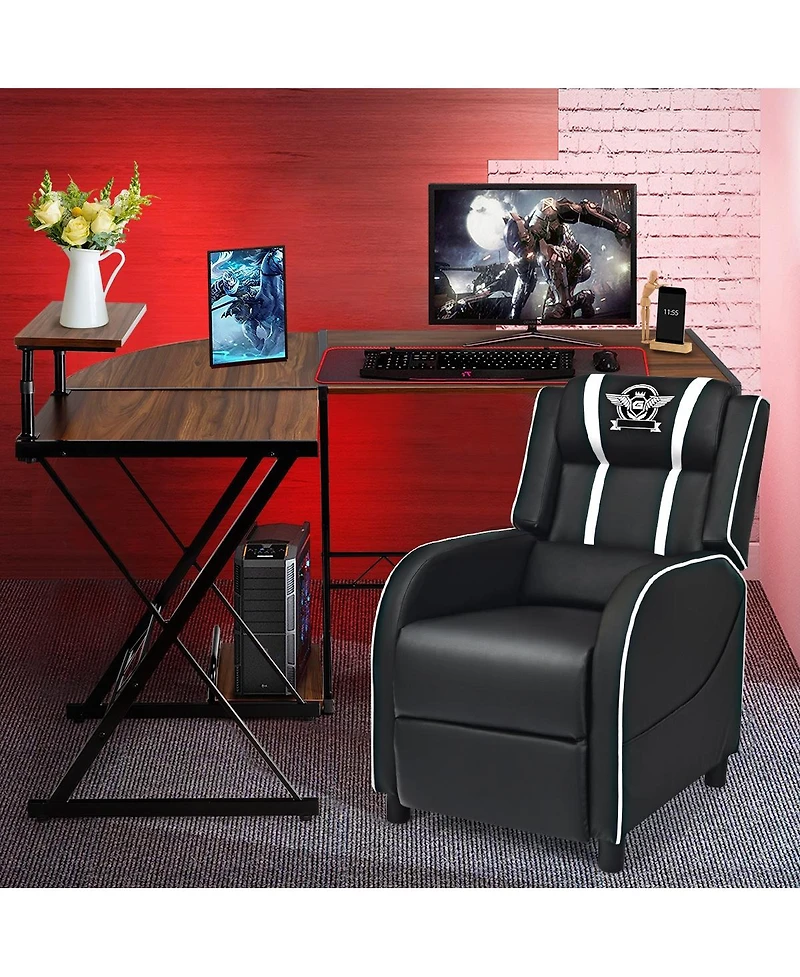L-Shaped Desk Reversible Corner Computer Desk with Movable Shelf and Cpu Stand