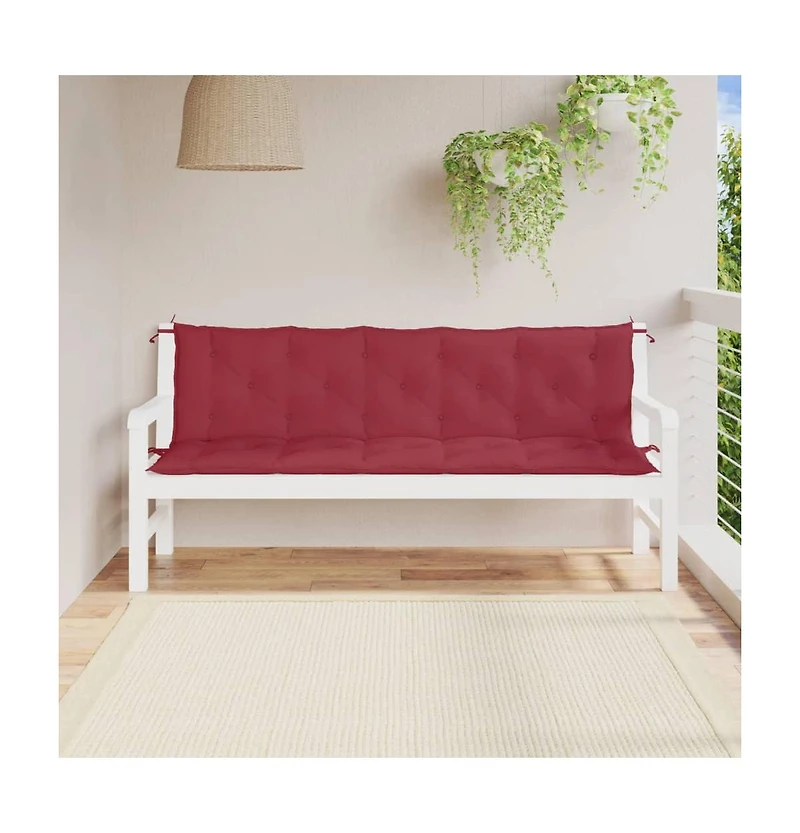 Garden Bench Cushions 2 pcs Wine Red 70.9"x19.7"x2.8" Oxford Fabric
