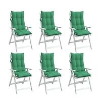 Highback Chair Cushions 6 pcs Green Oxford Fabric