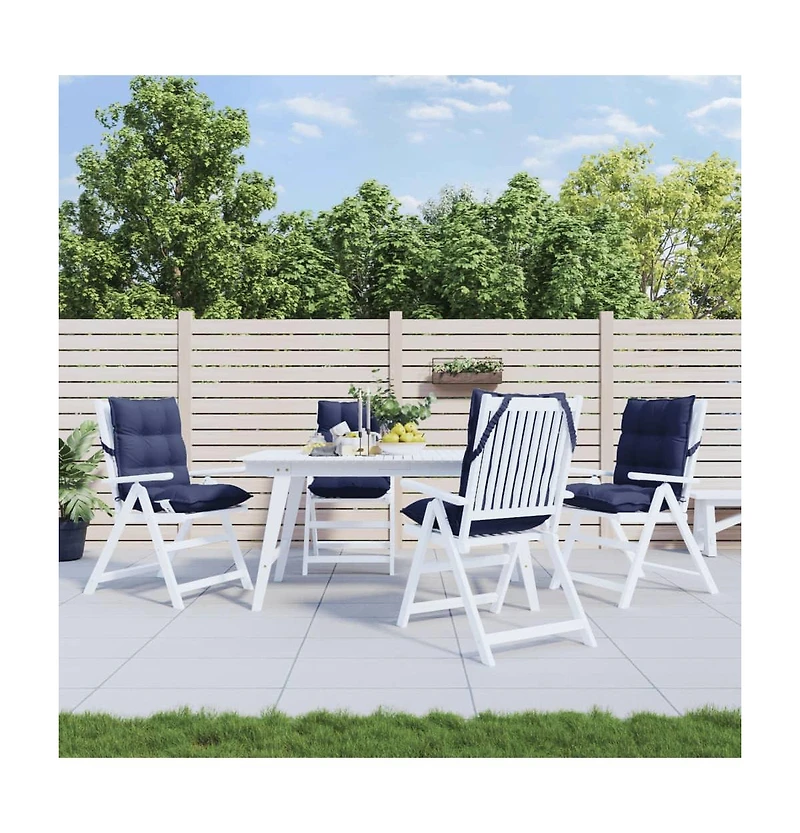 Lowback Chair Cushions pcs Navy Blue Oxford Fabric