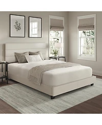 Sicily Linen Upholstered Platform Bed Frame with Adjustable Headboard - Boyd Sleep