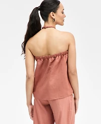 I.n.c. International Concepts Women's Linen-Blend Braided Halter Top