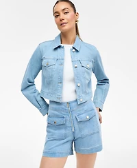 I.n.c. International Concepts Women's Cropped Trucker Jacket, Exclusively at Macy's