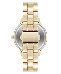 Nine West Women's Quartz Gold-Tone Metal Alloy Delicate Floral Dial Watch, 36mm