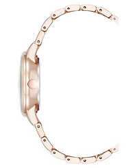 Nine West Women's Quartz Pink and Rose Gold-Tone Metal Alloy Watch, 34mm
