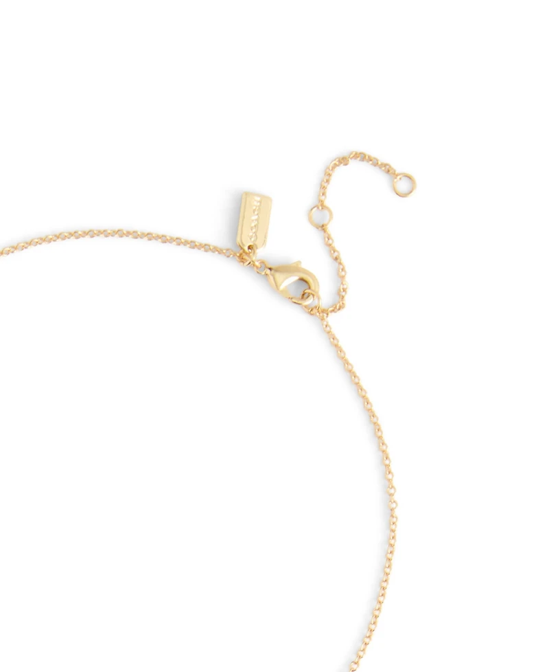 Coach Faux Stone Signature Cultivated Pearl Orb Pendant Necklace