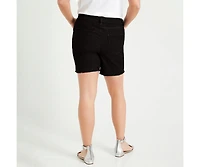 June + Vie Plus Size June + Vie Raw Hem June Fit Denim Shorts