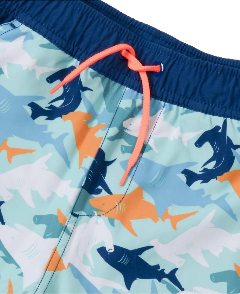 Lands' End Big Boys Husky Stretch Hydroliner Sport Swim Trunks
