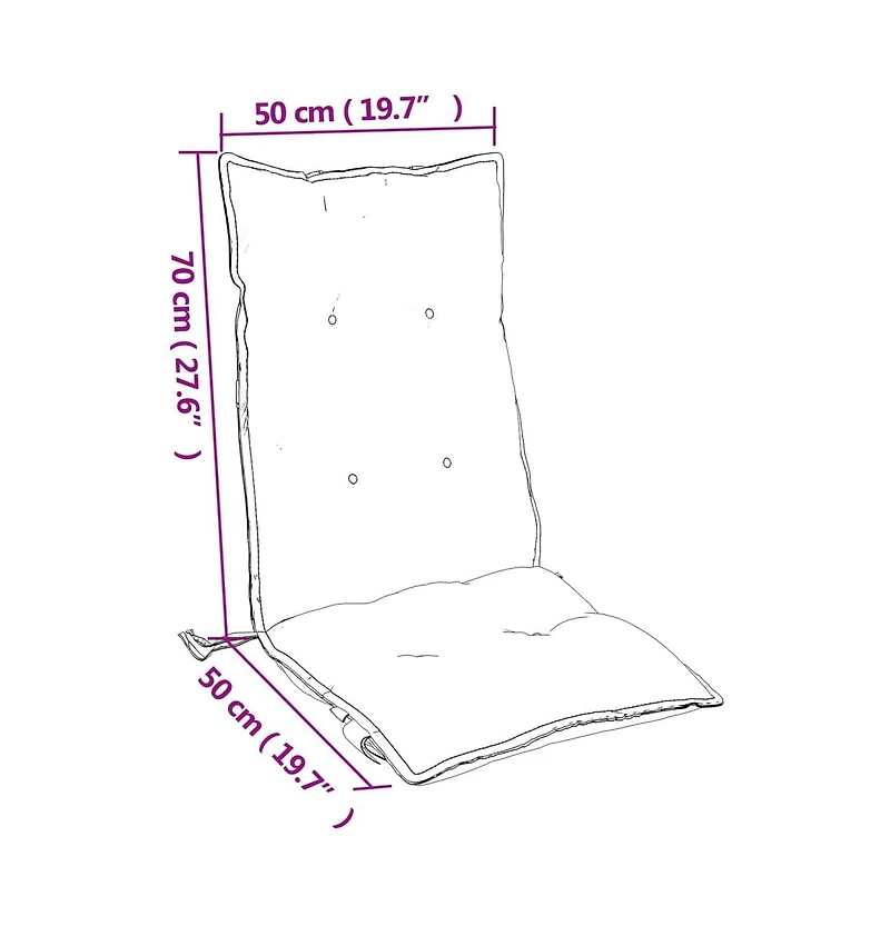 Highback Chair Cushions 2 pcs Green Oxford Fabric