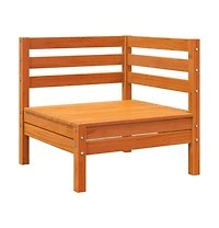 Patio Sofa 3-Seater Wax Brown Solid Wood Pine