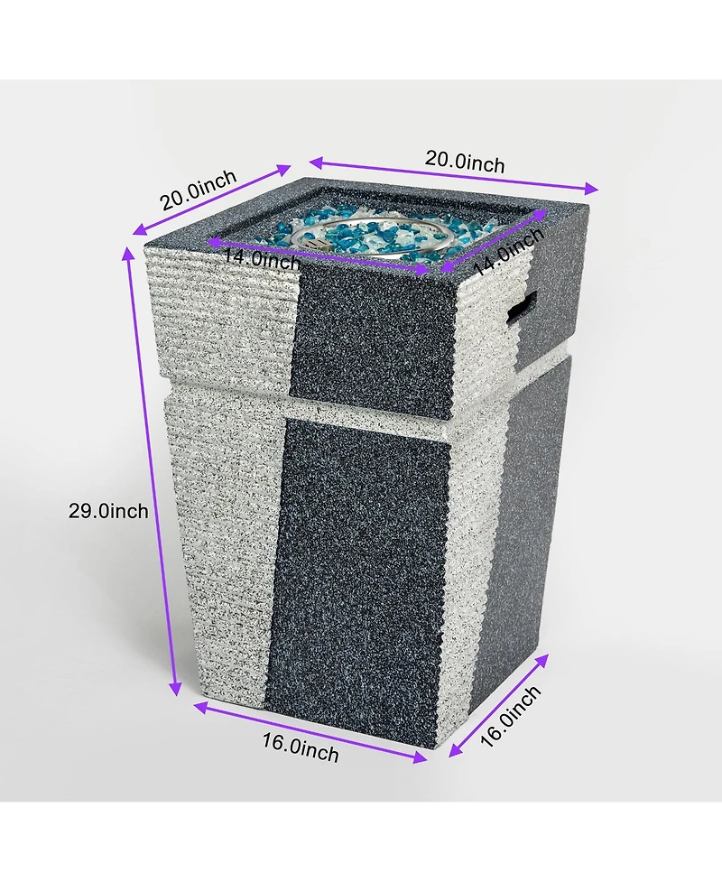 Outdoor Concrete Fire Pit Column Propane Fire Pit Patio Gas Fire Pit
