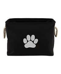 Bone Dry Collapsible Pet Storage Bin with Rope Handles Solid Paw Print