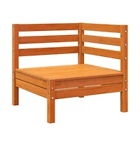 Patio Sofas Corner 2 pcs Wax Brown Solid Wood Pine