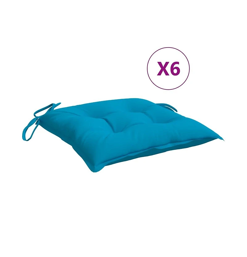 Chair Cushions 6 pcs Light Blue 15.7"x15.7"x2.8" Oxford Fabric