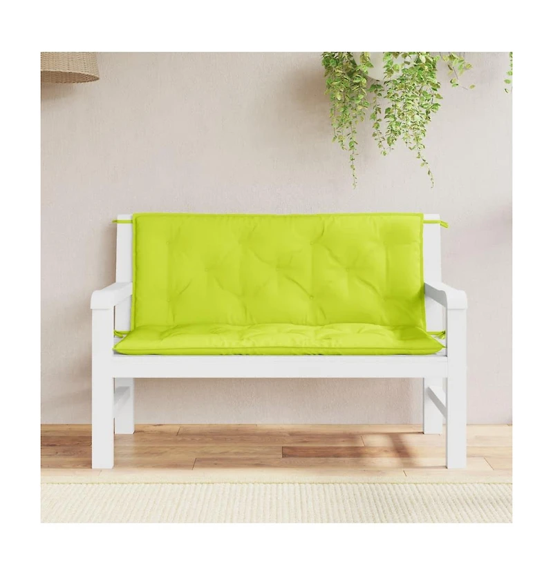 Garden Bench Cushions 2 pcs Bright Green 47.2"x19.7"x2.8" Oxford Fabric