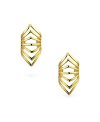 Bling Jewelry Minimalist Chevron Ear Cuff Cartilage Clip Wrap Helix Gold Plated Silver