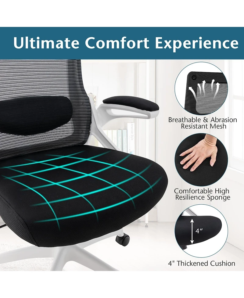 Adjustable Swivel Task Chair Ergonomic Office Chair with Adjustable Lumbar Support