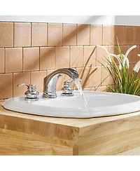 8 in. Waterfall 2-Handle Bathroom Widespread Sink Faucet With Pop-up Drain Assembly Spot Resist Polished Chrome