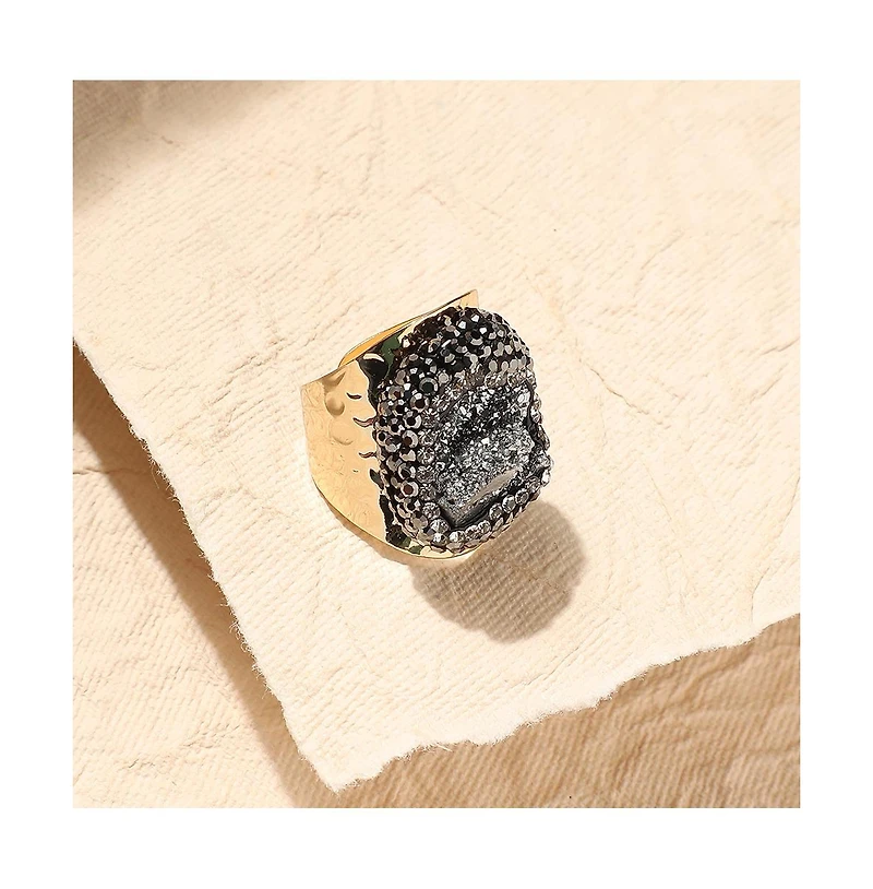 Crystal Crest Cocktail Ring