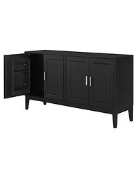 Streamdale 4-Door Sideboard Cabinet with Adjustable Shelf, Black