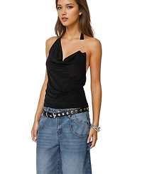 Edikted Women's Rhia Cowl Neck Halter Top