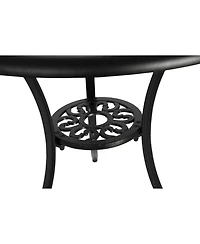 Streamdale 3-Piece Cast Aluminum Bistro Set with Umbrella Hole and Outdoor Durability