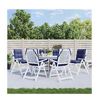 Lowback Chair Cushions 6 pcs Navy Blue Oxford Fabric