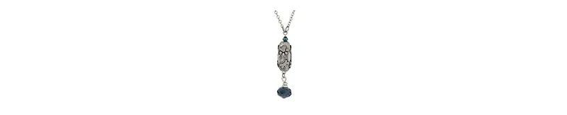 2028 Blue Glass Paw and Bone Pendant Necklace