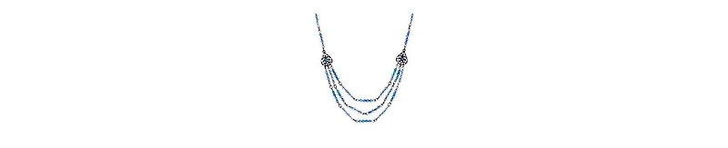 2028 Lantern Bead Triple Drop Necklace