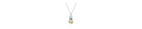 2028 Silver-Tone Blue Rose Bead Drop Necklace