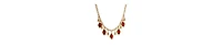 2028 14K Gold Dipped Red Glass Navette Drop Necklace